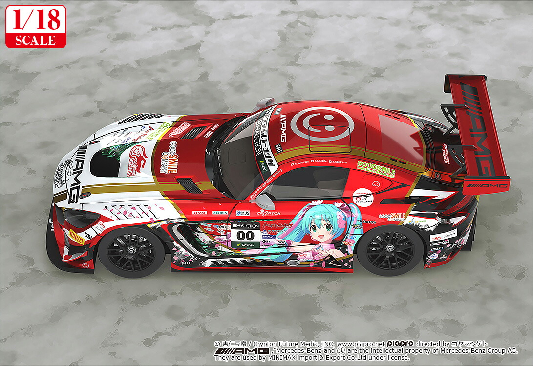 1/18『初音ミクGTプロジェクト』Mercedes-AMGTeamGOODSMILE2019SUZUKA10HOURSVer.【再販】(塗装済み完成品ミニカー)
