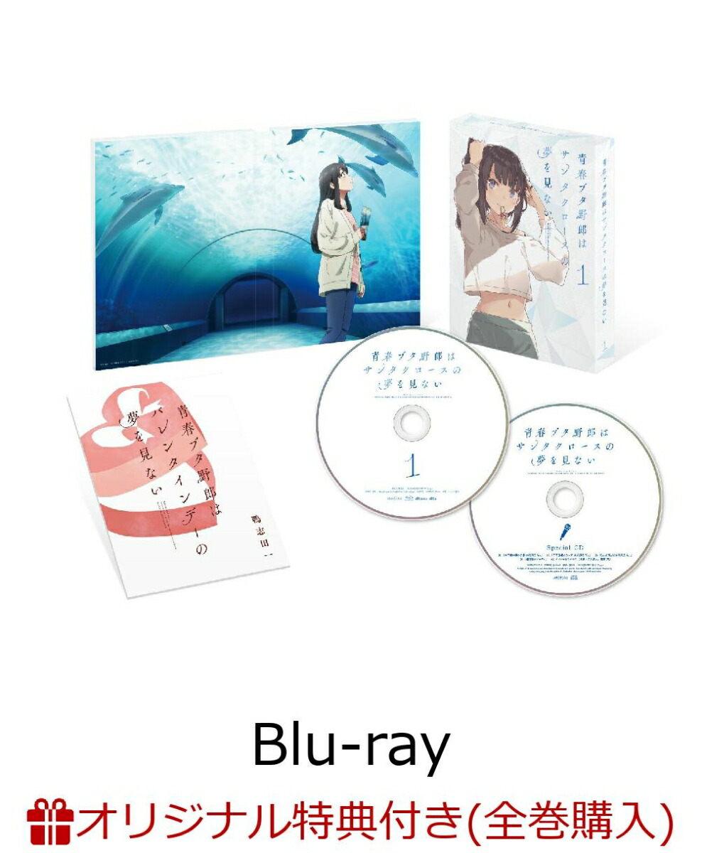 【楽天ブックス限定全巻購入特典+先着特典+他】青春ブタ野郎はサンタクロースの夢をみない 1(完全生産限定版)【Blu-ray】(描き下ろしジオラマアクリルスタンド+2Lキャラファインマット(4 種セット)+描き下ろしイラスト使用B3クリアポスター+他)画像