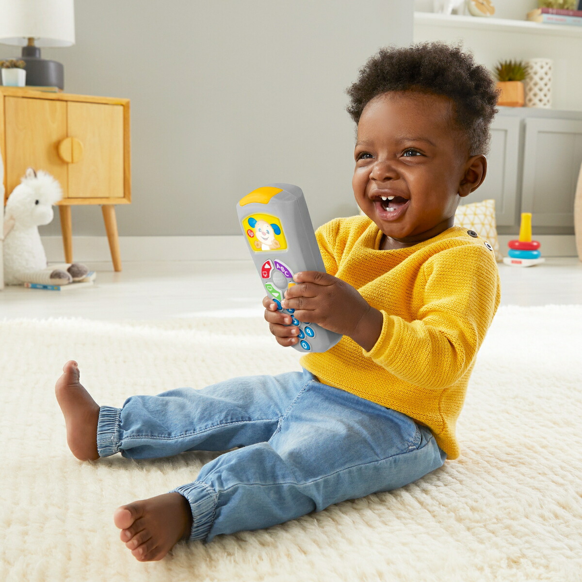 フィッシャープライス(fisherprice)わんわんのバイリンガル・リモコン赤ちゃん・幼児のおもちゃ知育・学習玩具早期発育・アクティビティ玩具・英語・外国語6ヵ月からグレーJNH88