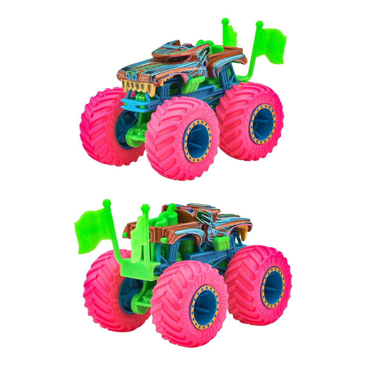 ホットウィール(HotWheels)モンスタートラックネオンスマッシャーズアソート乗り物おもちゃミニカー6台入りBOX販売3歳からマルチJMV39-986A