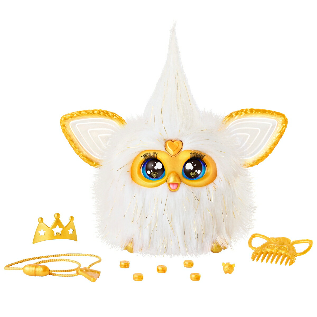 ブックス: FURBY ハズブロ（Hasbro）ファービー ホワイト＆ゴールド 声に反応するインタラクティブトイ 男の子と女の子向け 対象年齢6才以上、ファッションアクセサリー付き、アニマトロニクス 電動ぬいぐるみ 子ども向け、日本語とファービー語 G1938 正規品 - 玩具 - 0195166306094 : ゲーム