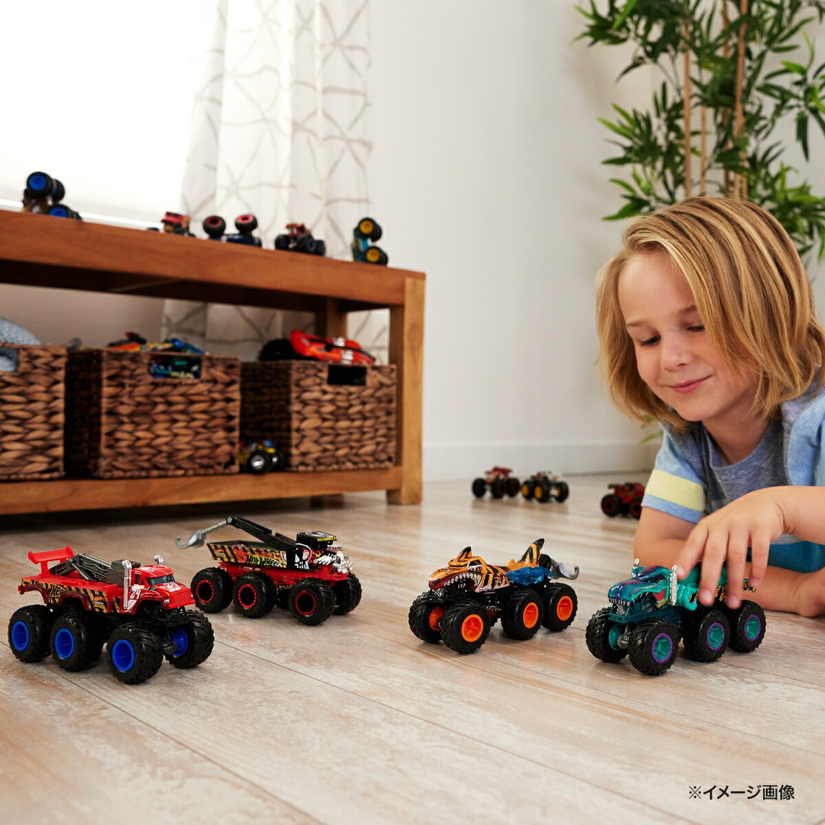 ホットウィール(HotWheels)モンスタートラックトランスポーターアソート乗り物おもちゃミニカー4台入りBOX販売3歳からマルチHWN86-986K