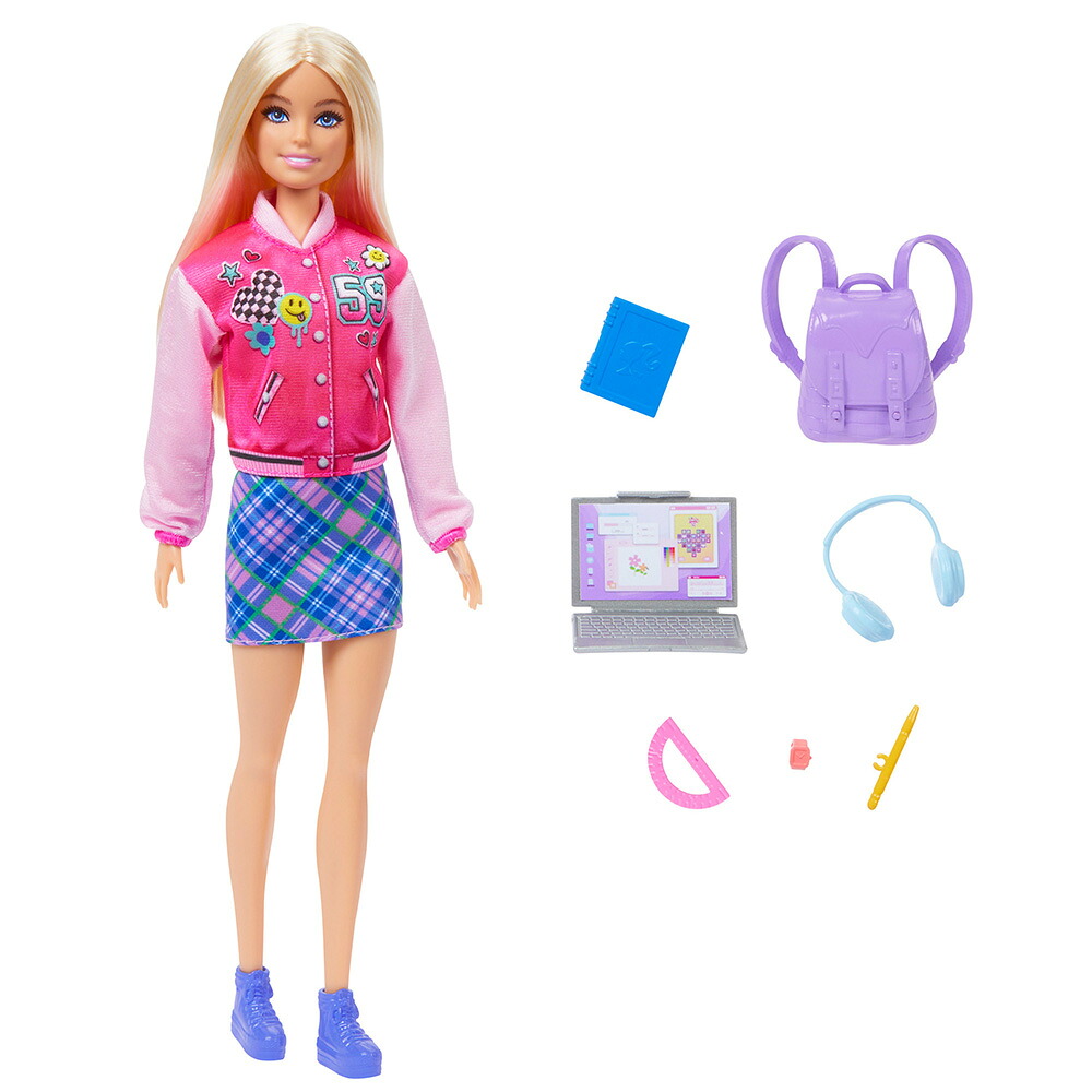 バービー(Barbie)ドール＆ファッションスクールカジュアルのセットきせかえ人形・ハウスままごと・ごっこ遊びバービー人形3歳からピンクHRG84