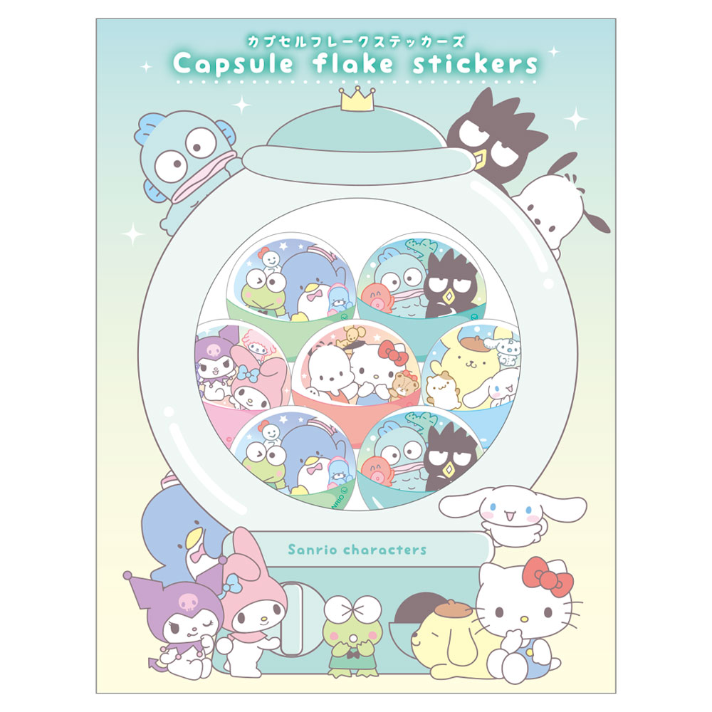 サンリオキャラクターズカプセルフレークステッカーズ　集合画像