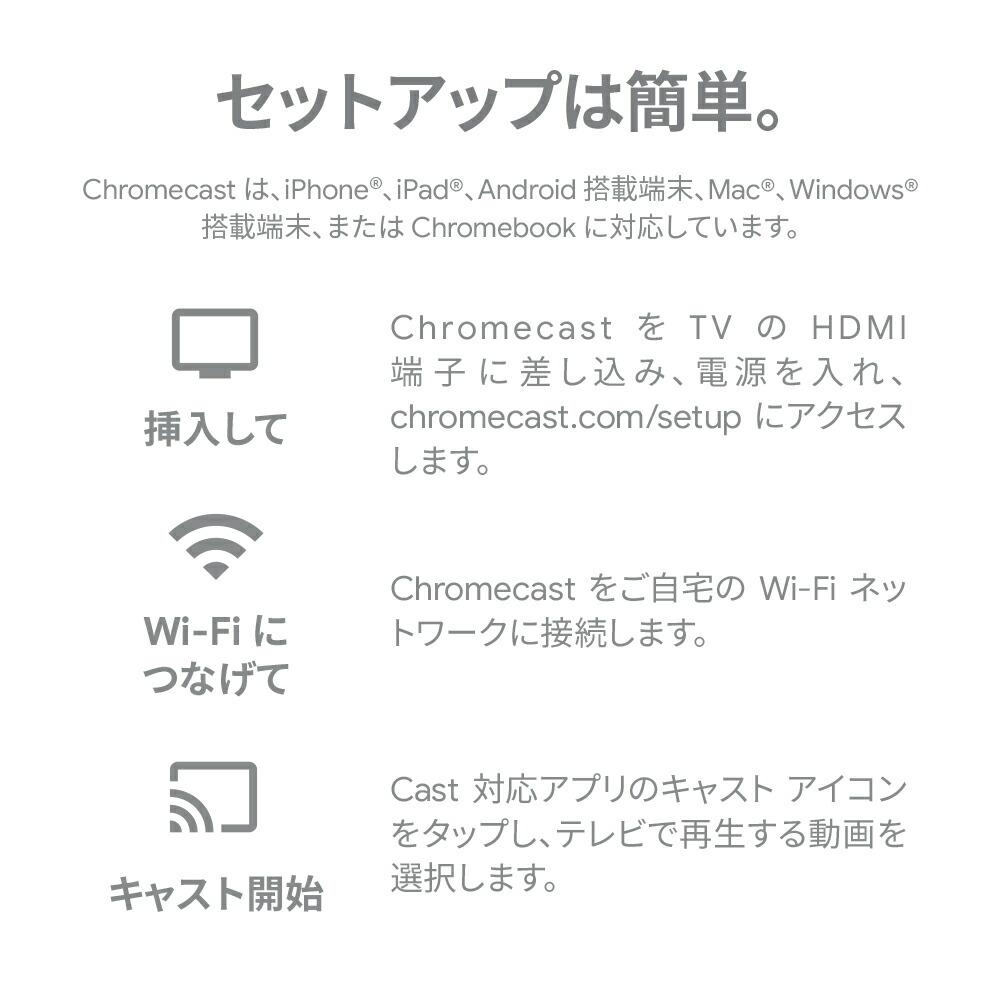 GoogleChromecastチャコール