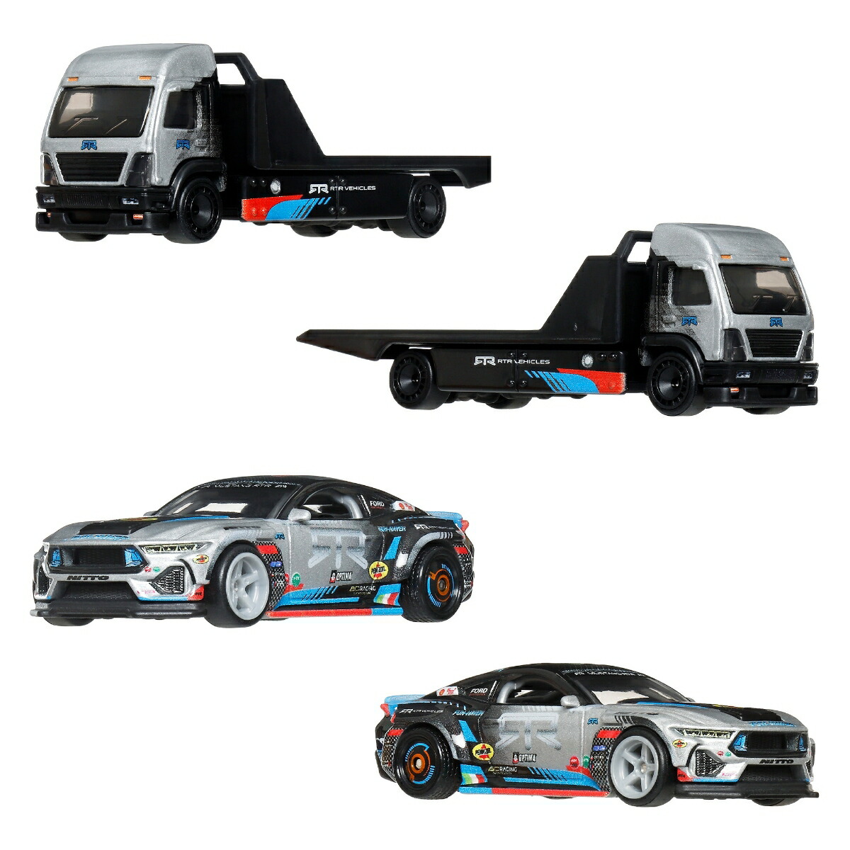 ホットウィール(HotWheels)チームトランスポートアソート乗り物おもちゃミニカー2台組×4セット入りBOX販売3歳からマルチFLF56-987K