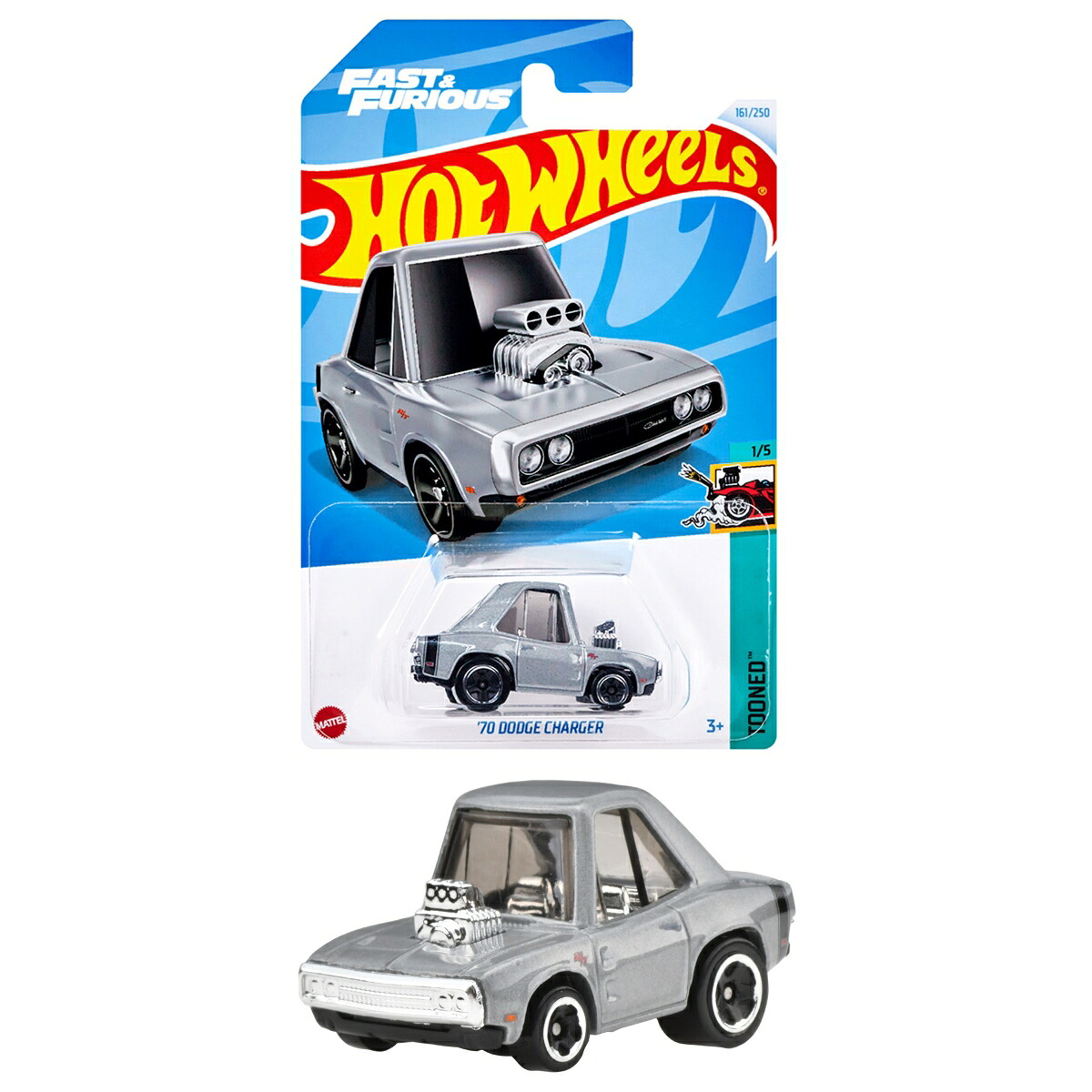 ホットウィール(HotWheels)ベーシックカー'70ダッジチャージャー乗り物おもちゃミニカー3歳からシルバーHXR25