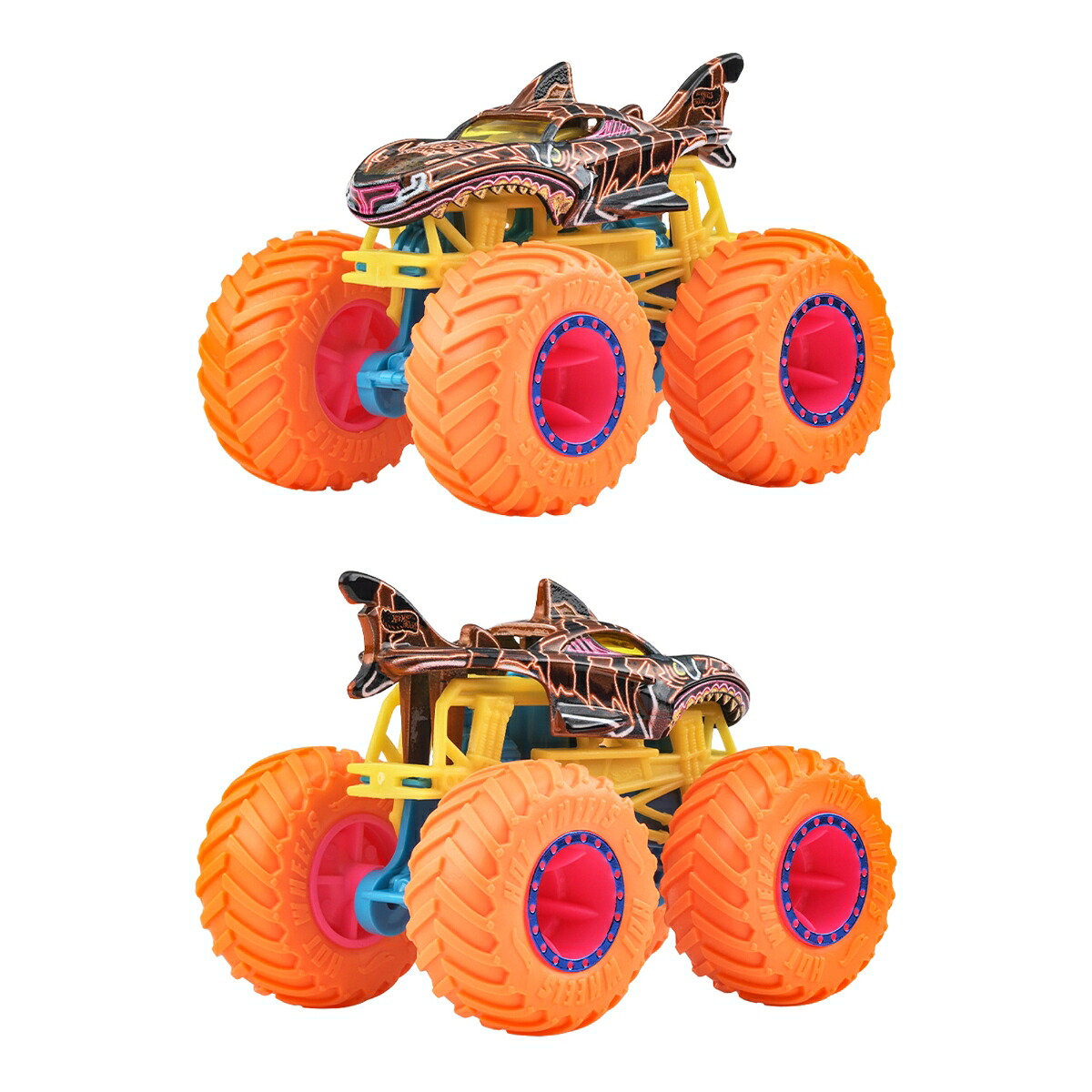 ホットウィール(HotWheels)モンスタートラックネオンスマッシャーズマルチパック乗り物おもちゃモンスタートラック4台ミニカー5台計9台入3歳からネオンJMV38