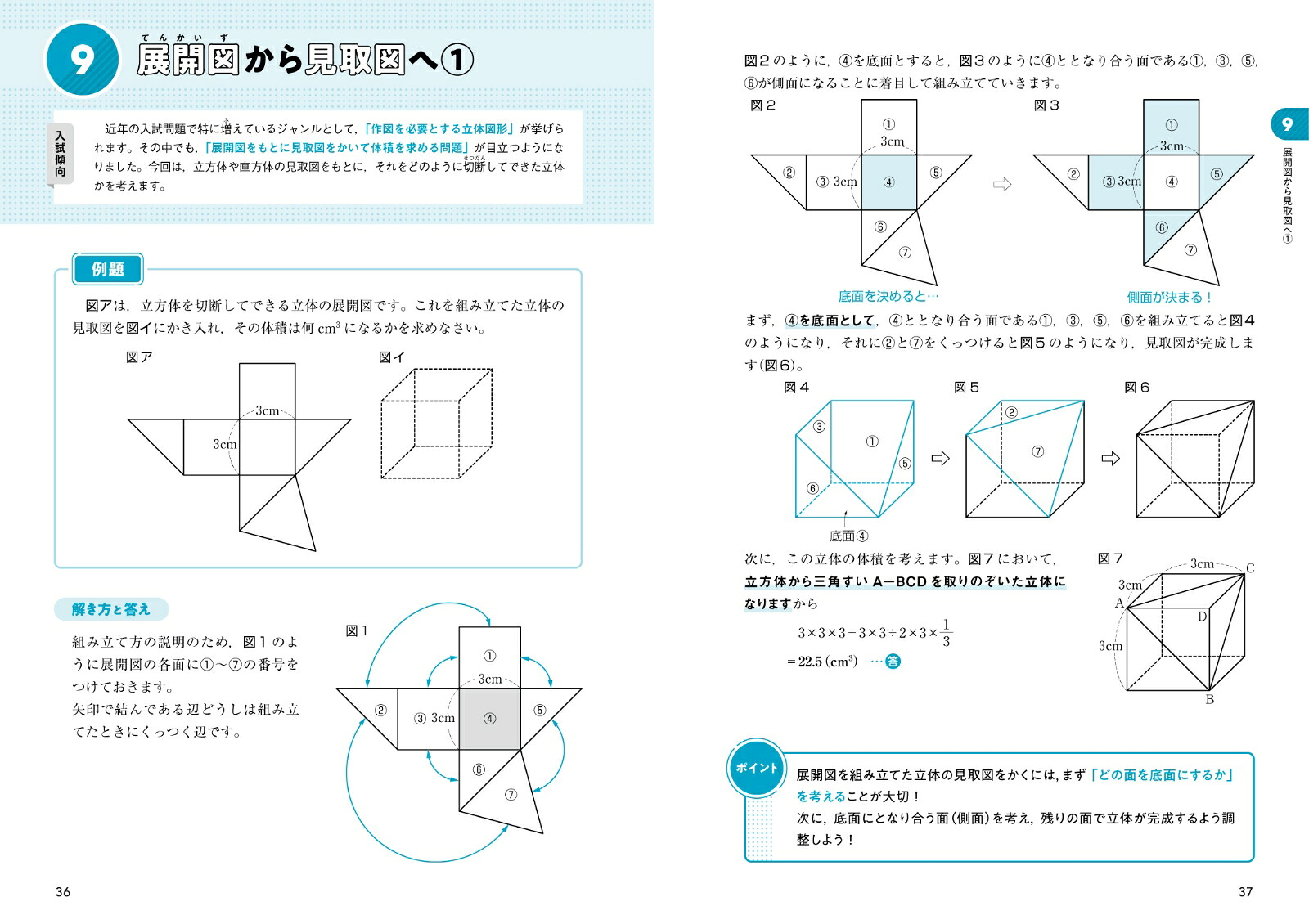 中学入試新傾向集中レッスン算数図形の問題［移動・展開図・切断・影］[粟根秀史]