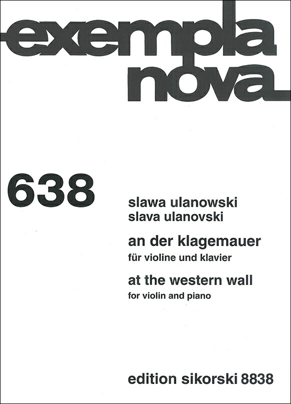 【輸入楽譜】ウラノフスキ, Slawa: バイオリンとピアノのための「嘆きの壁で」画像