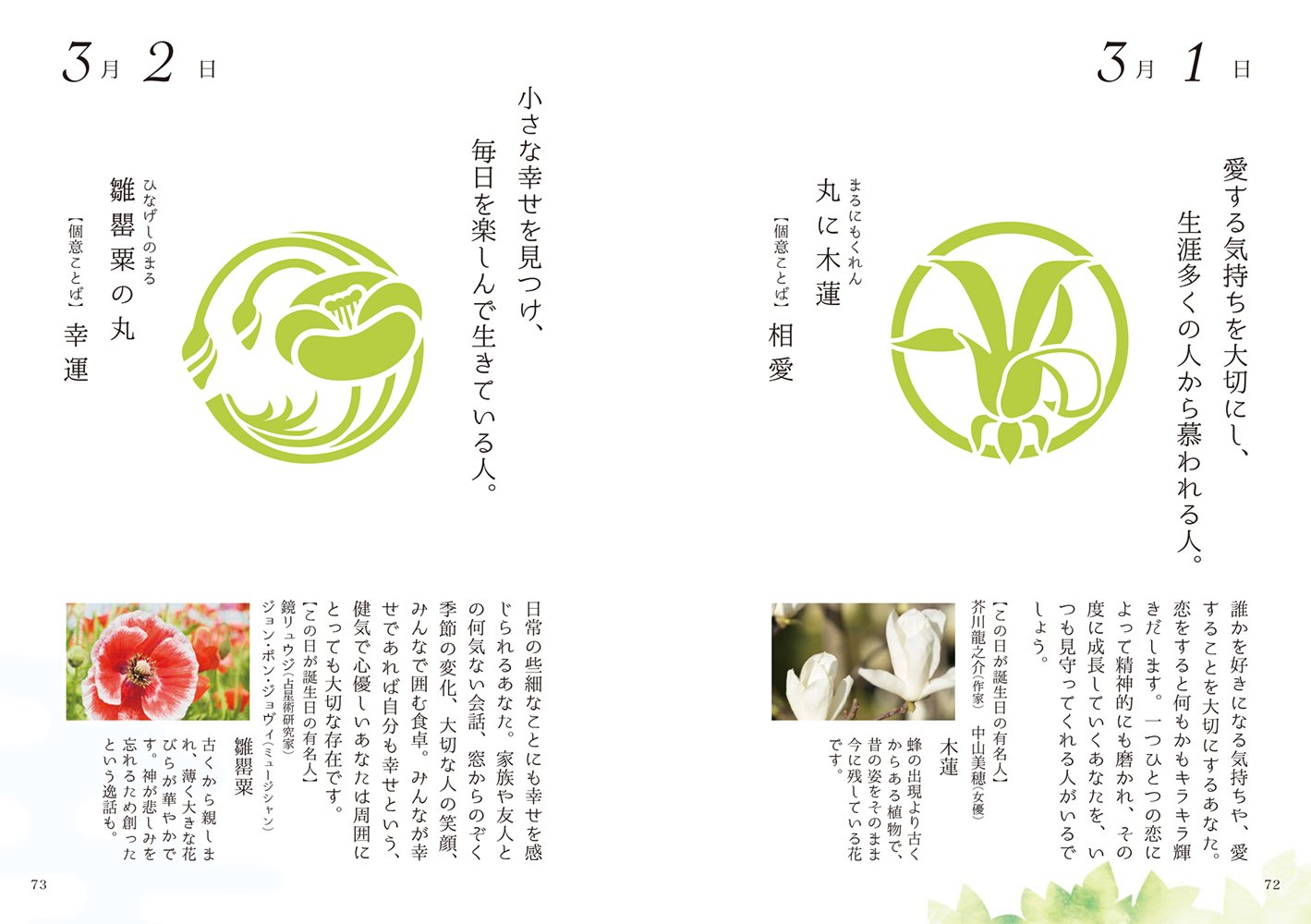 花しるべ手帖誕生日の花個紋[花個紋企画室]