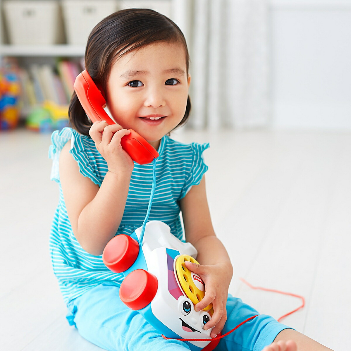 フィッシャープライス(fisherprice)チャターフォン赤ちゃん・幼児のおもちゃ引っ張るプルトイ電話ダイヤル式知育アクティビティ玩具1歳からカラフルFGW66