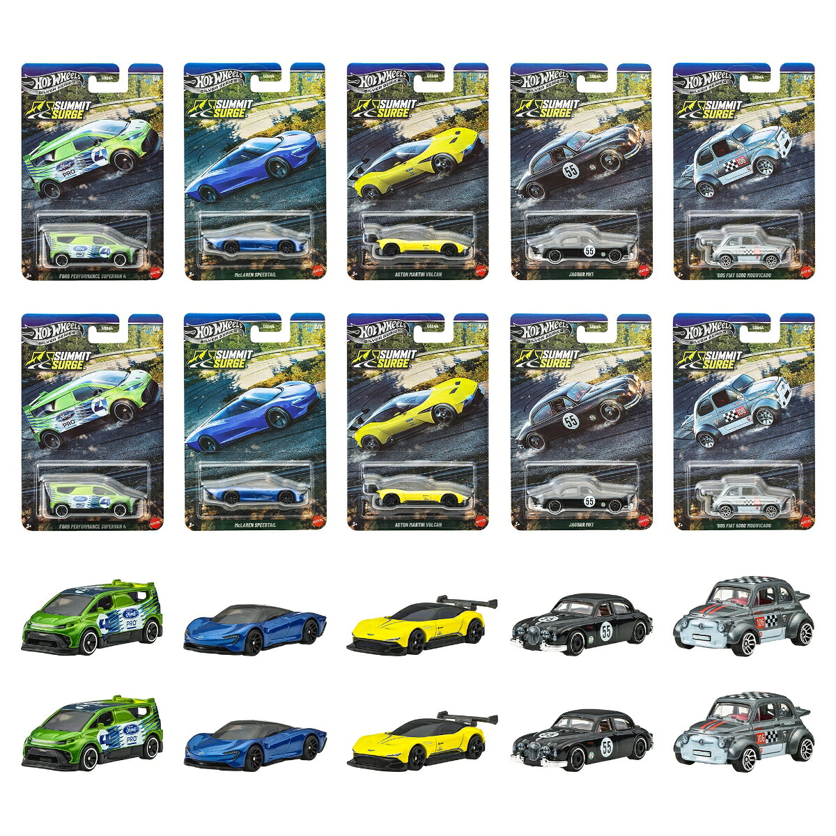 ホットウィール(HotWheels)テーマオートモーティブアソート-サミットサージ乗り物おもちゃミニカー10台入りBOX販売3歳からマルチGDG44-987S