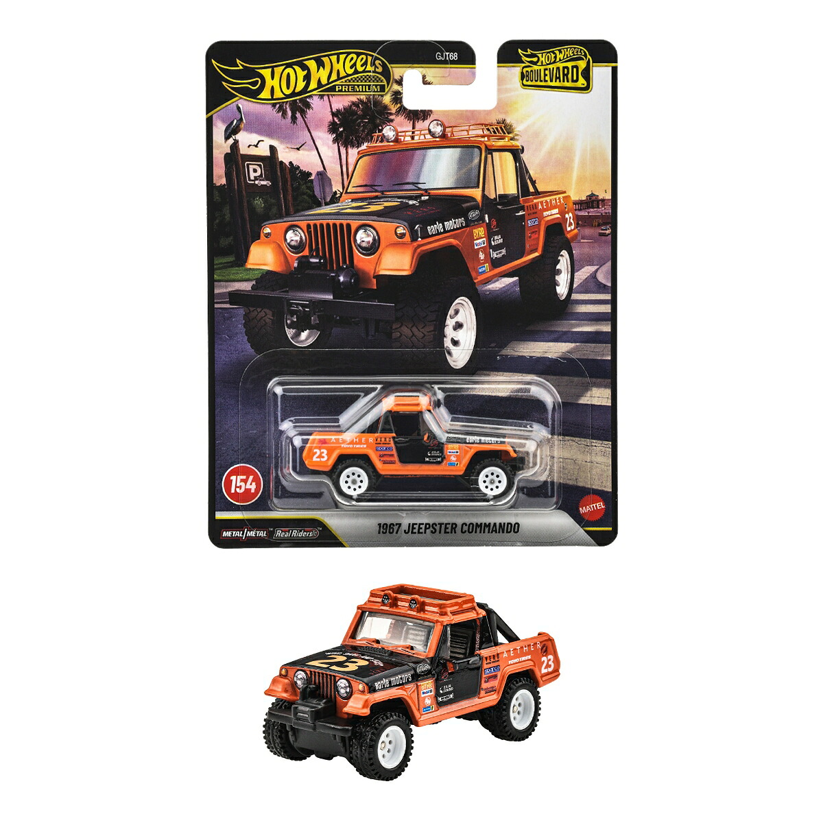 ホットウィール(HotWheels)ブールバード1967ジープスターコマンド乗り物おもちゃミニカー3歳からオレンジJHW29