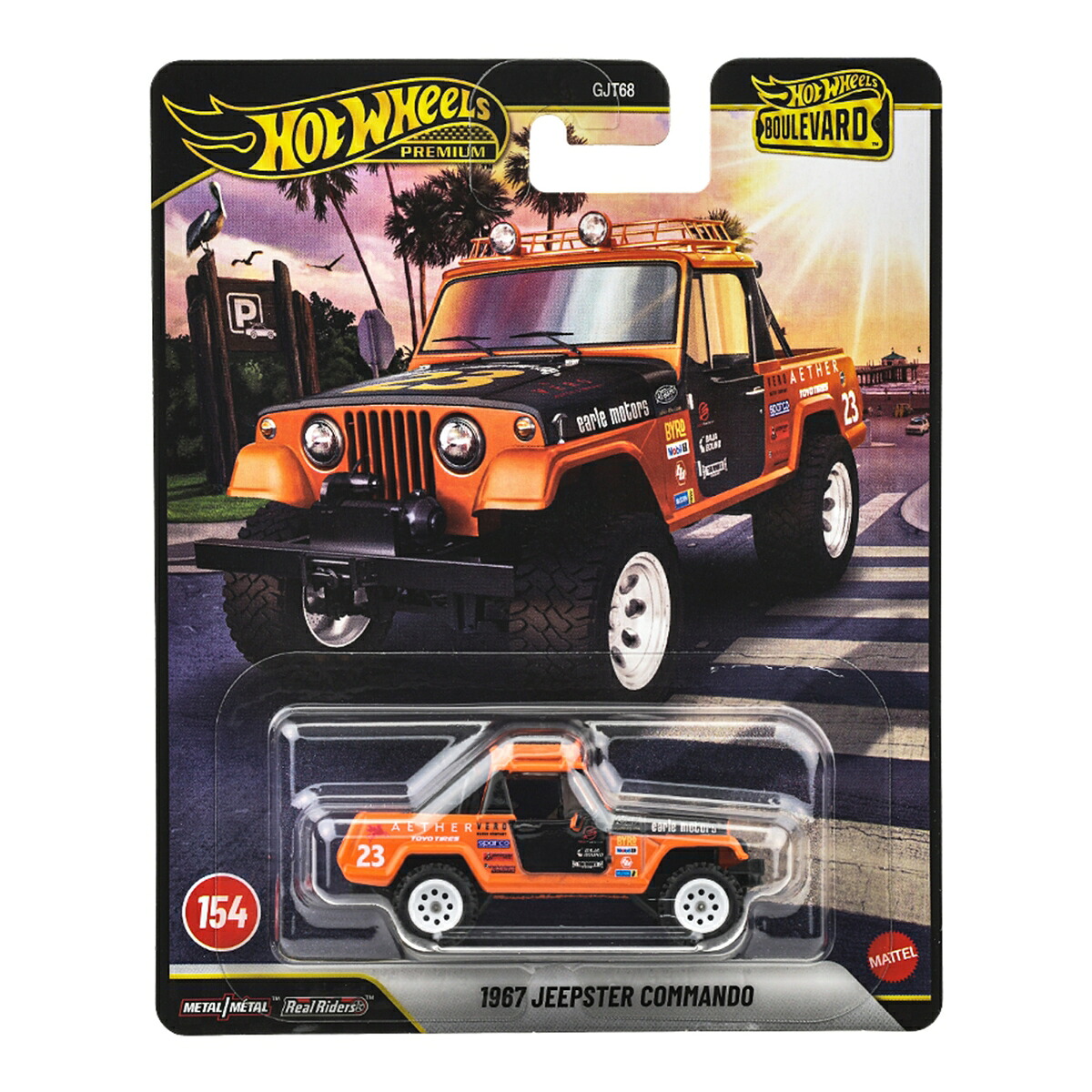 ホットウィール(HotWheels)ブールバード1967ジープスターコマンド乗り物おもちゃミニカー3歳からオレンジJHW29