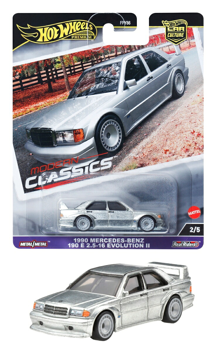 ホットウィール(HotWheels)カーカルチャーモダン・クラシックスメルセデス・ベンツ190E2.5-16エボリューションII乗り物おもちゃミニカー3歳からシルバーHRV98