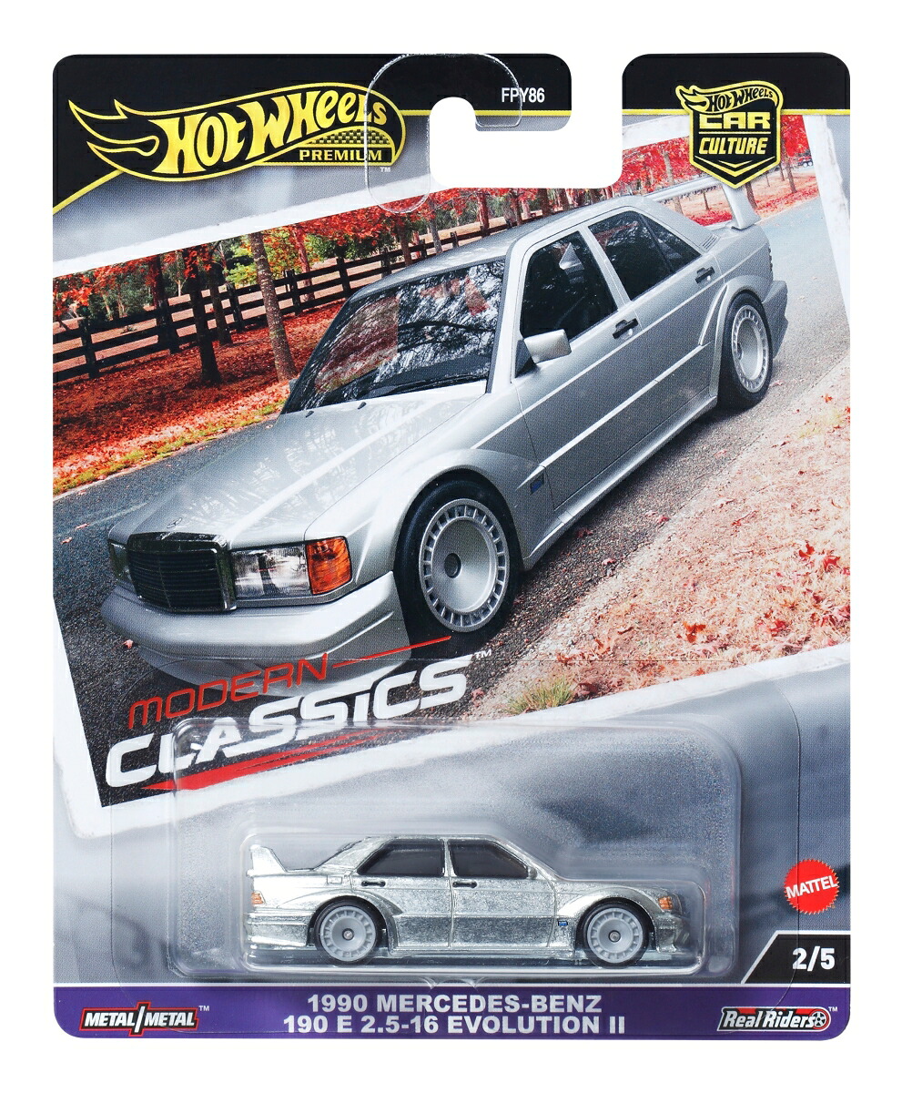 ホットウィール(HotWheels)カーカルチャーモダン・クラシックスメルセデス・ベンツ190E2.5-16エボリューションII乗り物おもちゃミニカー3歳からシルバーHRV98