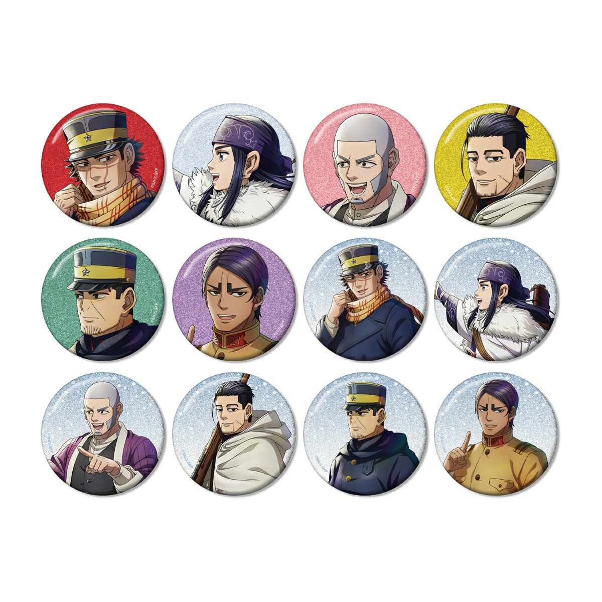 TVアニメ『ゴールデンカムイ』描き下ろし 歩みver. トレーディンググリッター缶バッジ(BOX＝12入)画像