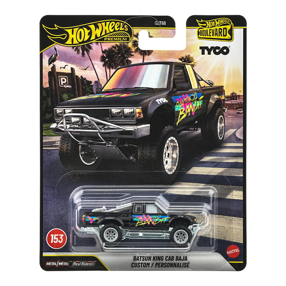 ホットウィール(HotWheels)ブールバードダットサンキングキャブバハカスタム乗り物おもちゃミニカー3歳からブラックJHW32