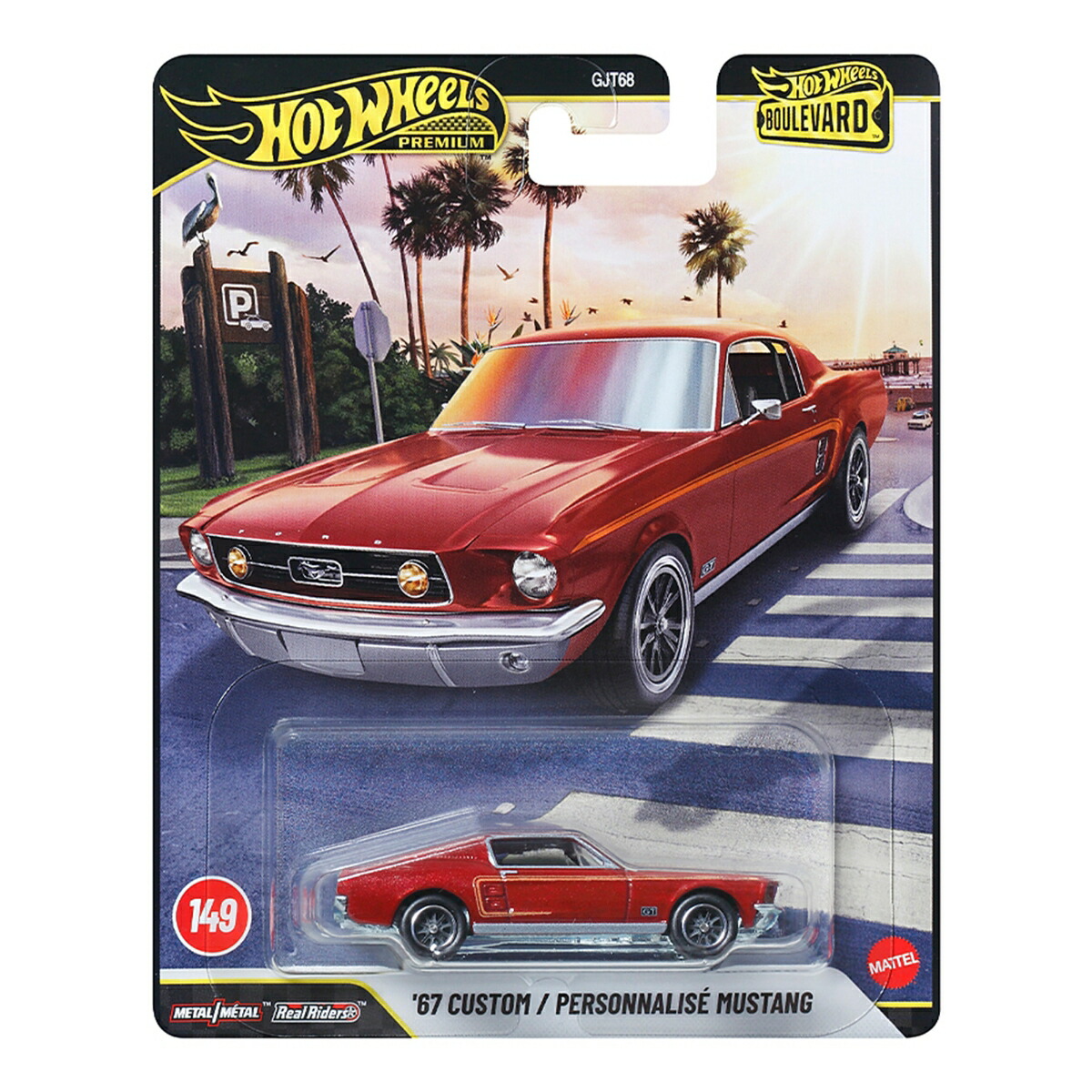 ホットウィール(HotWheels)ブールバード'67カスタムマスタング乗り物おもちゃミニカー3歳からレッドJHW40