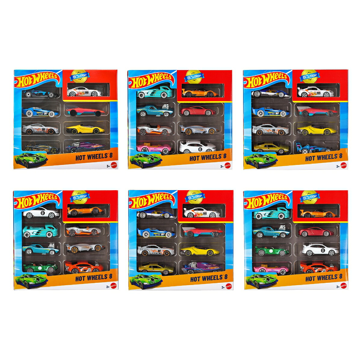ホットウィール(HotWheels)8カーパックアソート6箱ケース販売乗り物おもちゃミニカー合計48台BOX販売3歳からマルチHPV78-988D