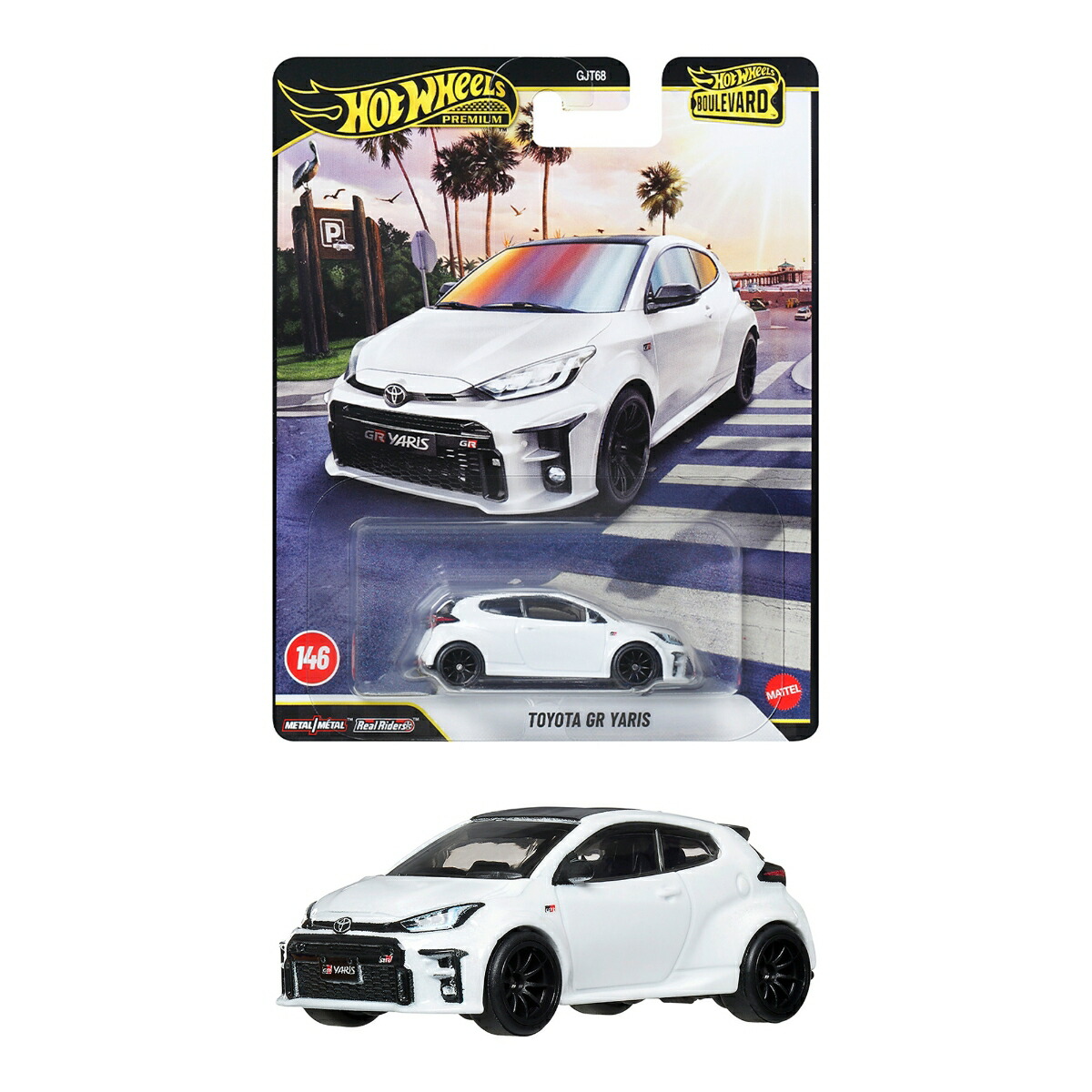 ホットウィール(HotWheels)ブールバードトヨタGRヤリス乗り物おもちゃミニカー3歳からホワイトJHW19