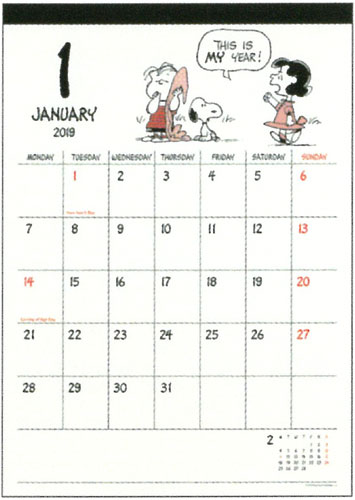 楽天ブックス 19年 カレンダー スヌーピーヴィンテー 壁掛け ウォールカレンダーシンプル スヌーピー S 本