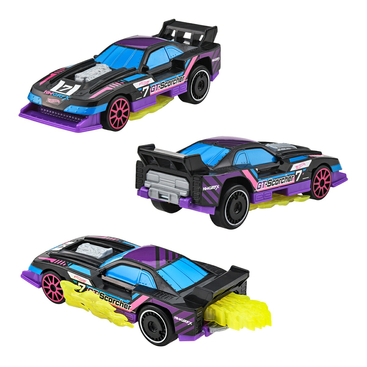 ホットウィール(HotWheels)レースでGo!?アソート乗り物おもちゃ1:32ミニカー4台入りBOX販売3歳からマルチJJX15-986B