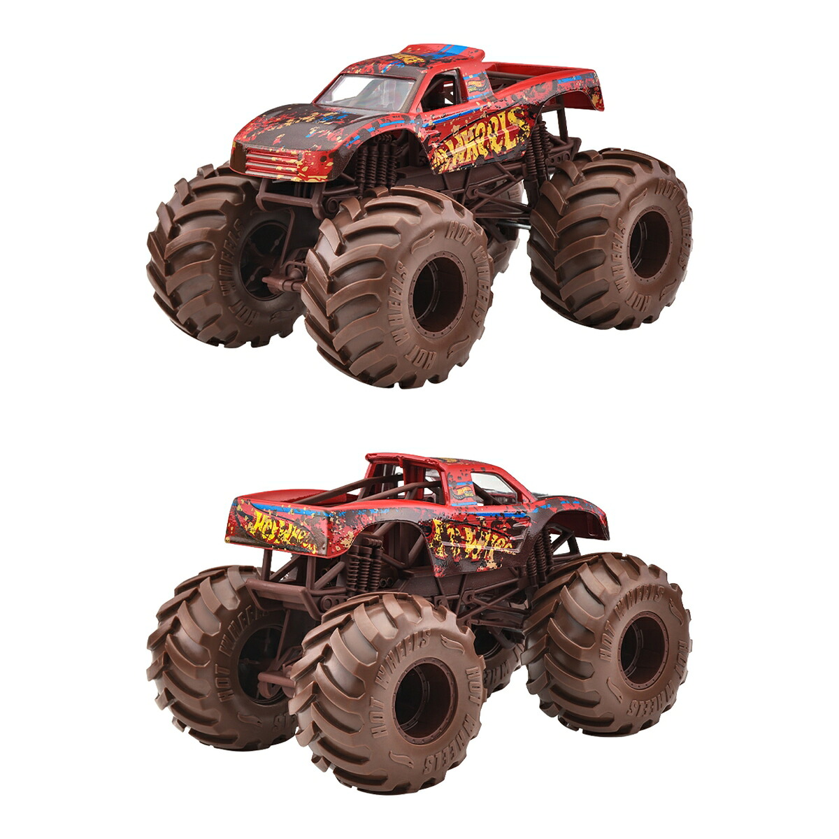 ホットウィール(HotWheels)モンスタートラックビッグサイズアソート乗り物おもちゃ1:24ミニカー4台入りBOX販売3歳からマルチFYJ83-989F