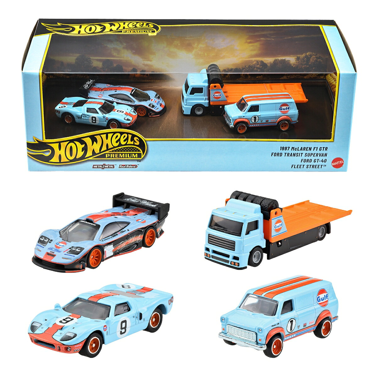 ホットウィール(HotWheels)プレミアムコレクターセットアソート-ル・マンレースガルフセット乗り物おもちゃミニカー4台3歳からマルチGMH39-987F