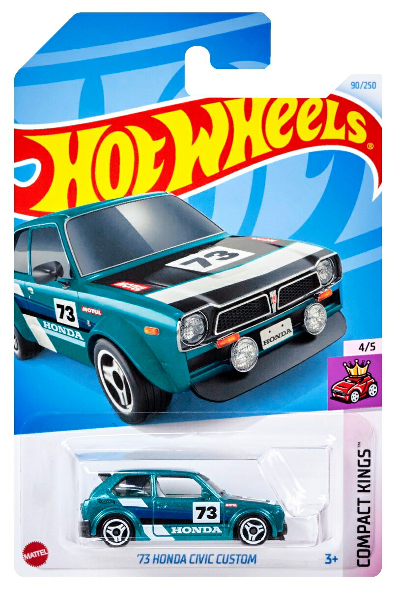 ホットウィール(HotWheels)ベーシックカー'73ホンダシビックカスタム乗り物おもちゃミニカー3歳からグリーンHXR19