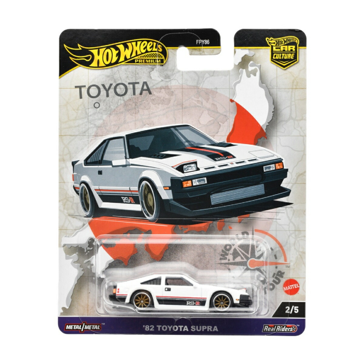 ホットウィール(HotWheels)カーカルチャーワールドツアー'82トヨタスープラ乗り物おもちゃミニカー3歳からホワイトHRV97
