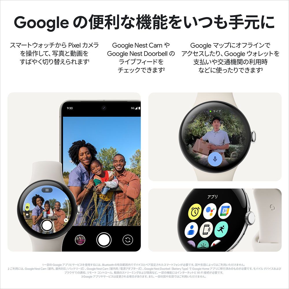 GooglePixelWatch345mmMattHazelアルミケース/Hazelアクティブバンド(WiFi)
