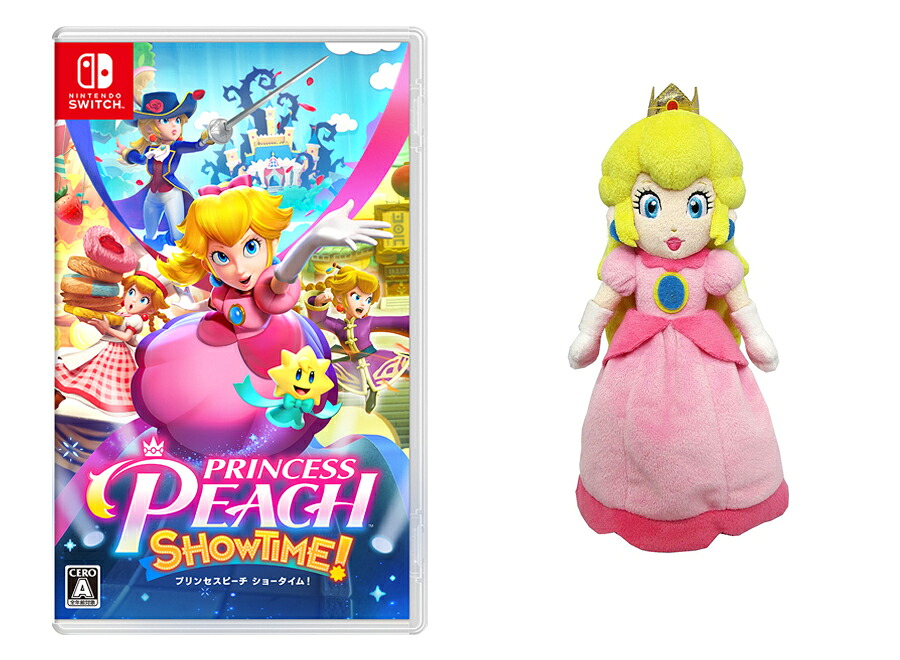 【楽天ブックス限定特典】【セット商品】プリンセスピーチShowtime!＋スーパーマリオALLSTARCOLLECTIONぬいぐるみピーチS(缶ミラー+ポーチ)