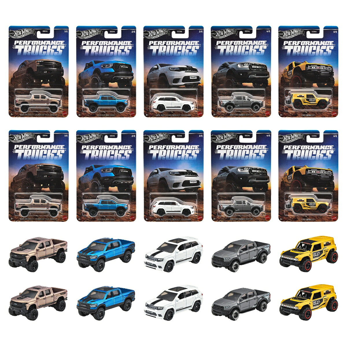 ホットウィール(HotWheels)テーマオートモーティブアソート-パフォーマンストラック乗り物おもちゃミニカー10台入りBOX販売3歳からマルチGDG44-987T