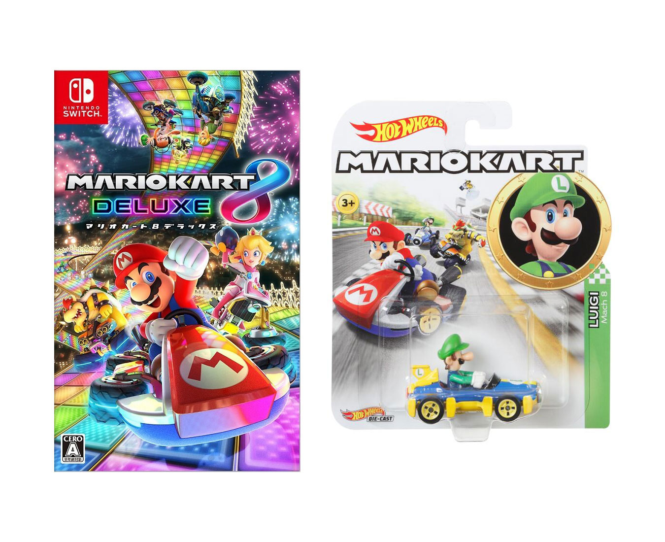 【セット商品】マリオカート8デラックス+ホットウィールマリオカート(MARIOKART)ルイージマッハ8GBG27