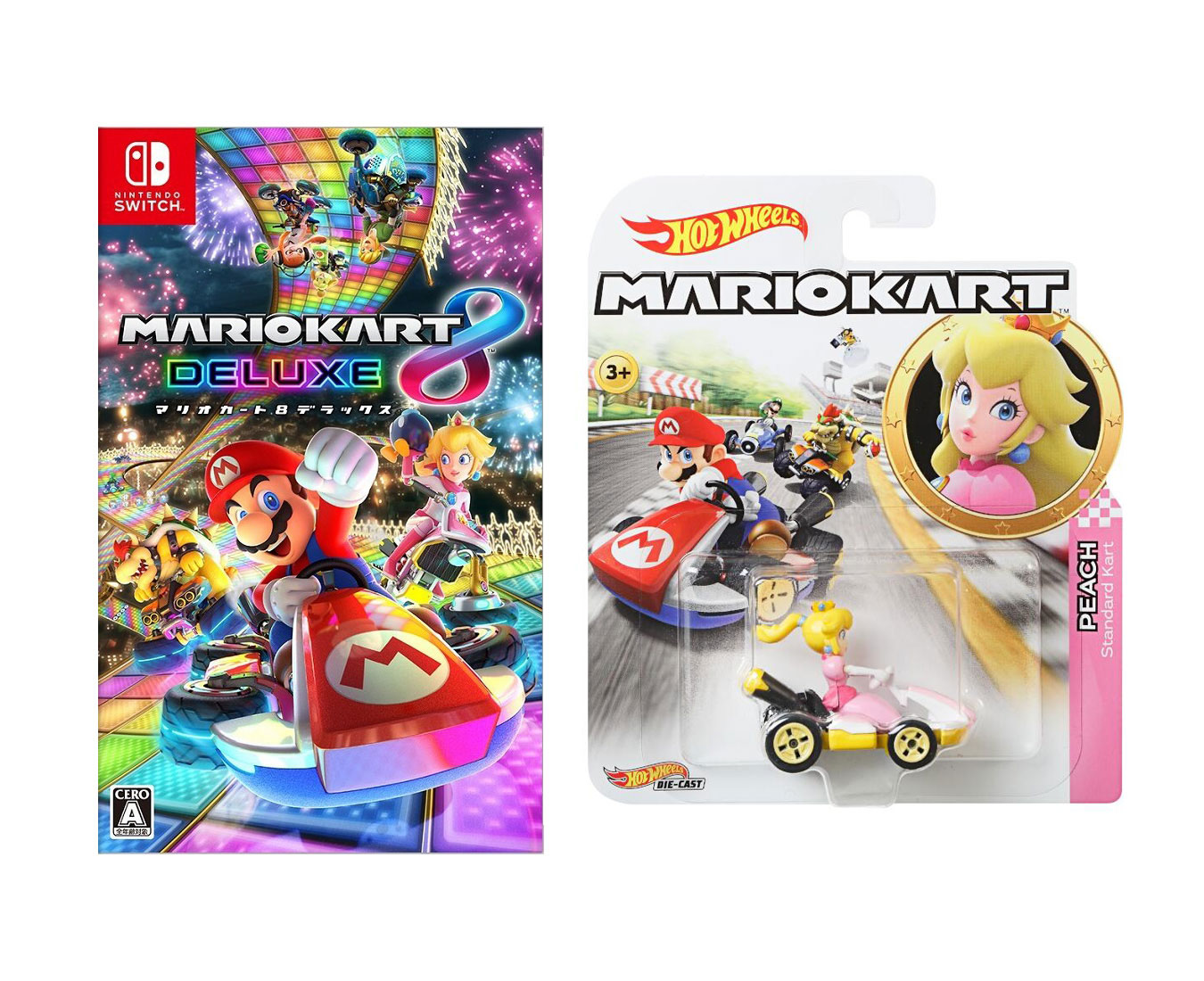 【セット商品】マリオカート8デラックス+ホットウィールマリオカート(MARIOKART)ピーチ姫スタンダードGBG28
