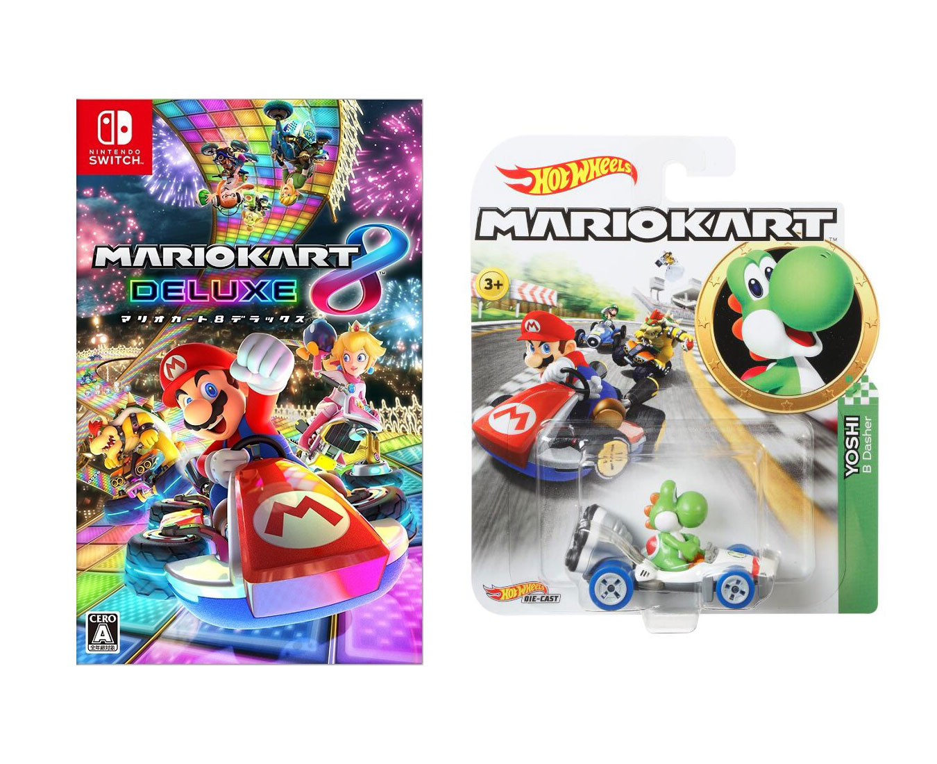 【セット商品】マリオカート8デラックス+ホットウィールマリオカート(MARIOKART)ヨッシーBダッシュGBG29