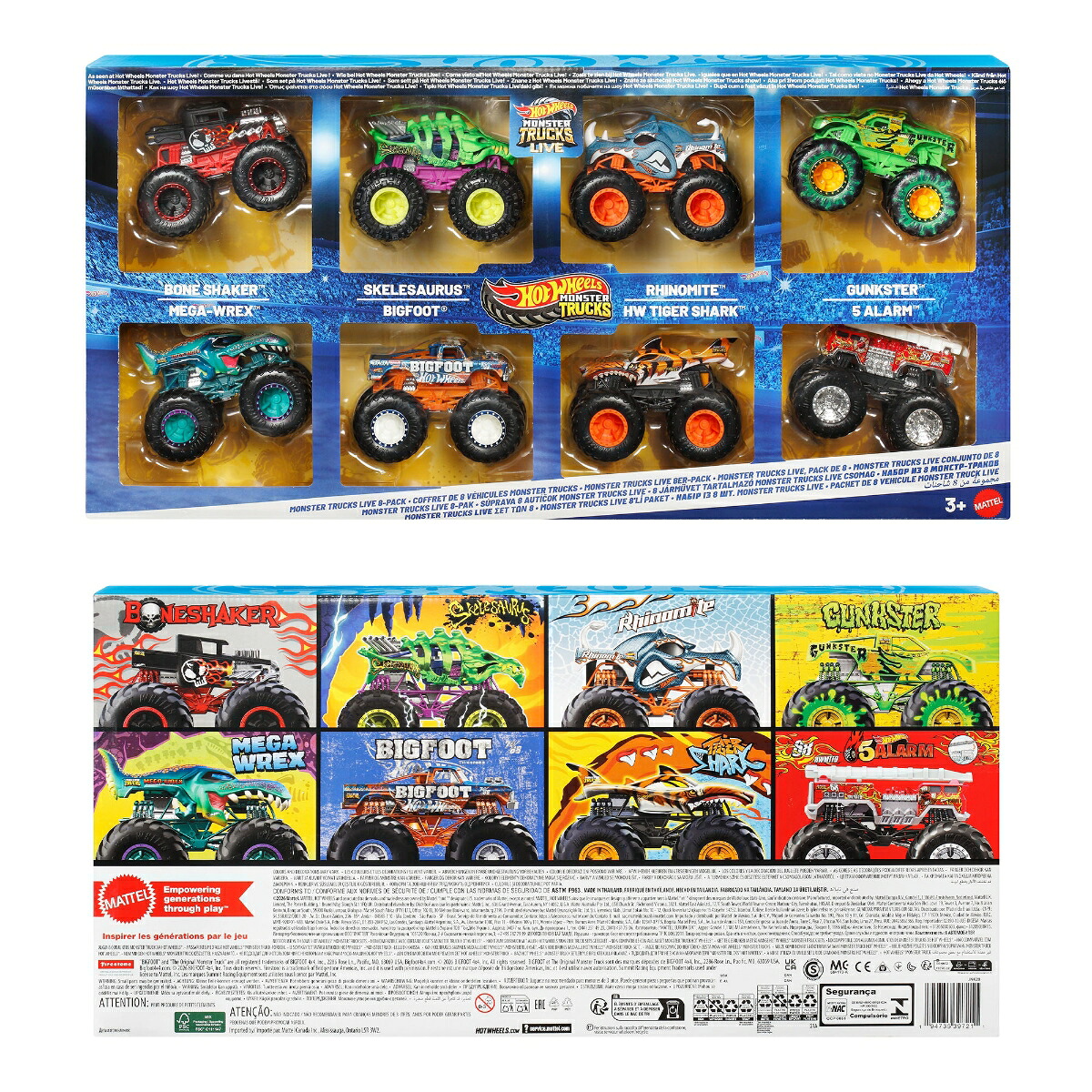 ホットウィール(HotWheels)モンスタートラックライブ8カーパック乗り物おもちゃミニカー8台入り3歳からマルチJNK20