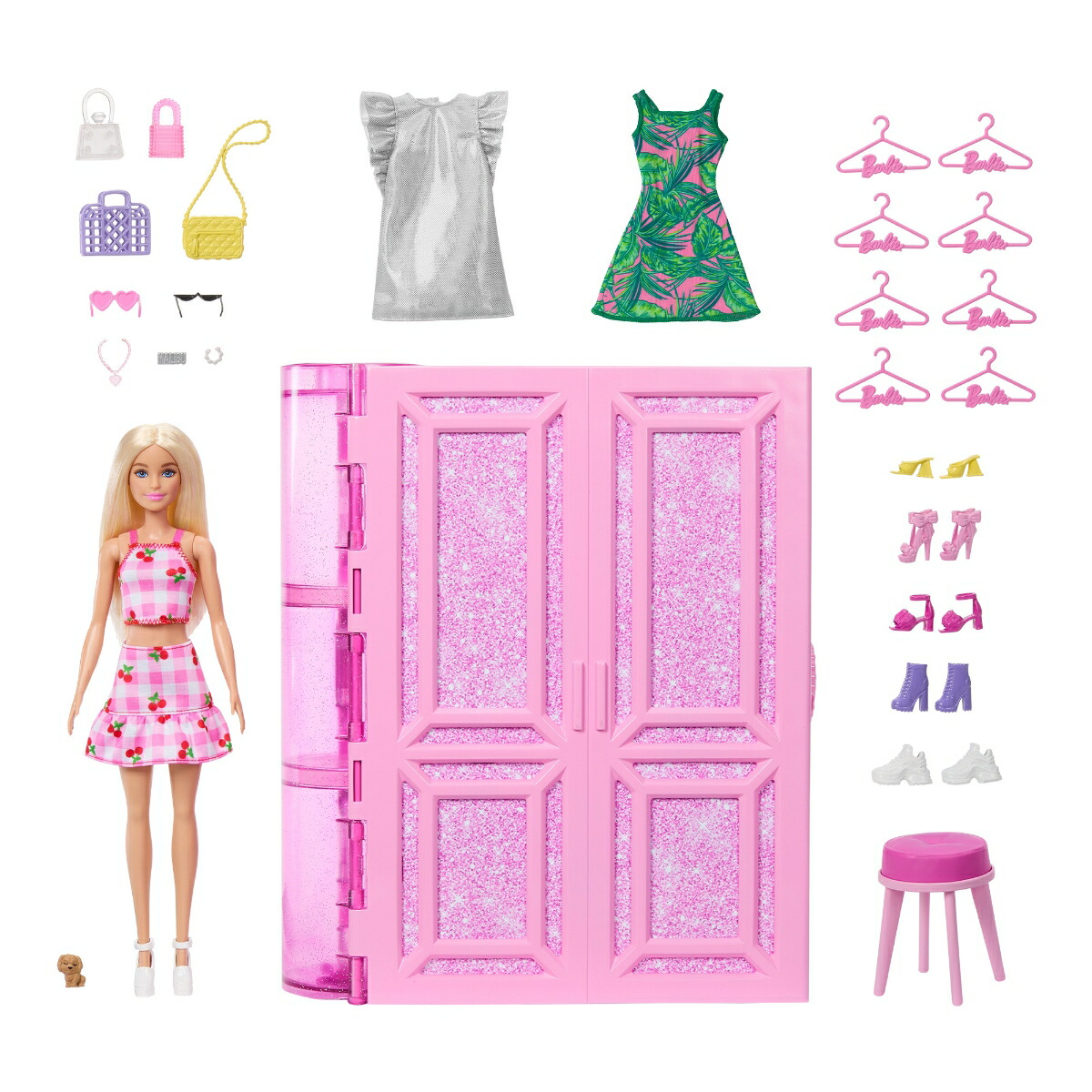 バービー(Barbie)しゅうのうりょくばつぐん!おしゃれなピンクのドリームクローゼット（ドールつき）きせかえ人形・ハウスままごと・ごっこ遊び3歳からピンクHXD58