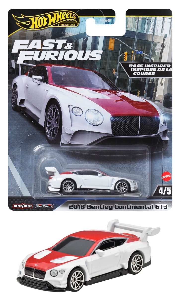 ホットウィール(Hot Wheels) 　ワイルド・スピード - 2018 ベントレー コンチネンタル GT3 乗り物おもちゃ ミニカー 3歳から ホワイト HVR63