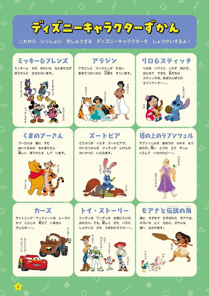 ディズニーWスタートドリル文章読解&文章題小学2年（5大グッズ：パズルシール/すごろくポスター/すごろくカード/ルールボード/キャラクターずかん）