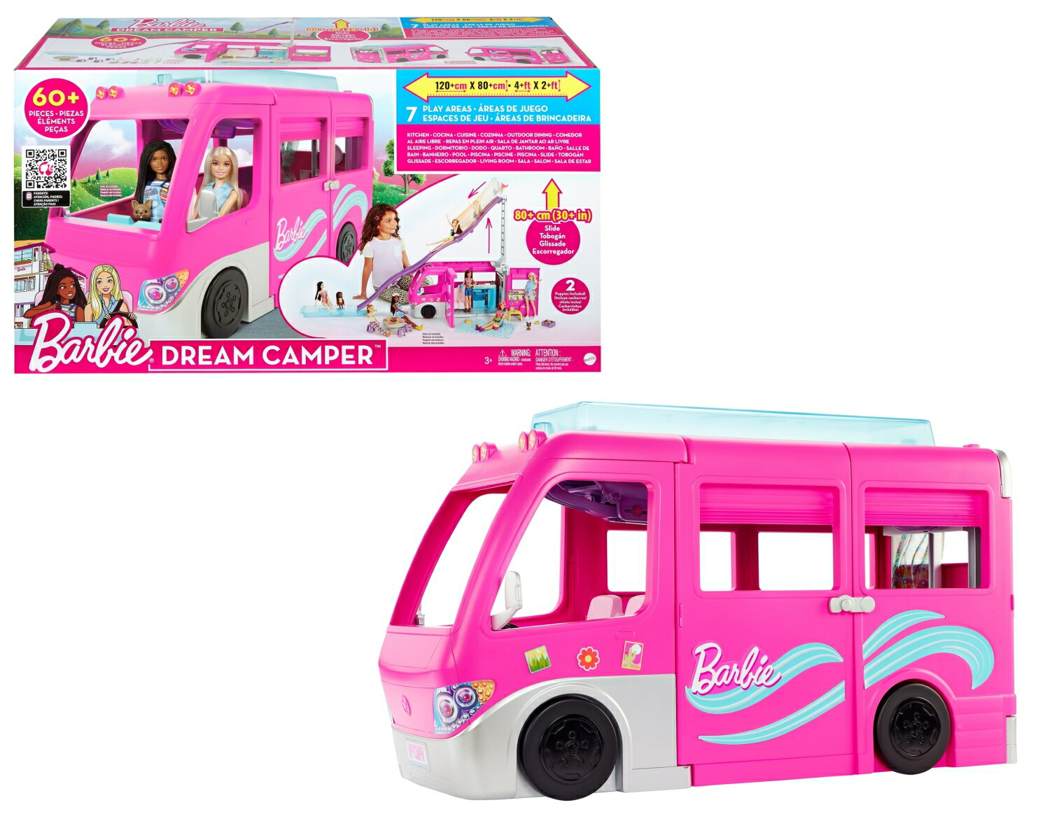 ブックス: バービー(Barbie) 【オンライン限定】ドリームキャンピングカー おおきなすべりだいつきプールもたのしめる 7つのエリアとこものがいっぱいのくるま ／映画「バービー」に登場！？【着せ替え人形】【3才~】 HCD46 - 玩具 - 0194735007646 : ゲーム