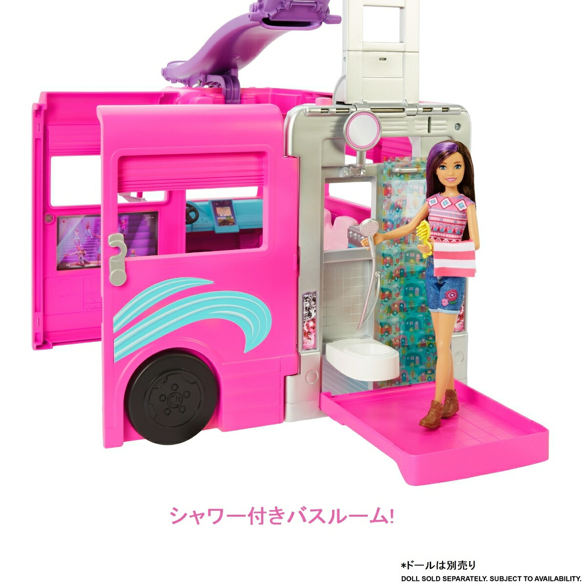 ブックス: バービー(Barbie) 【オンライン限定】ドリームキャンピングカー おおきなすべりだいつきプールもたのしめる 7つのエリアとこものがいっぱいのくるま ／映画「バービー」に登場！？【着せ替え人形】【3才~】 HCD46 - 玩具 - 0194735007646 : ゲーム