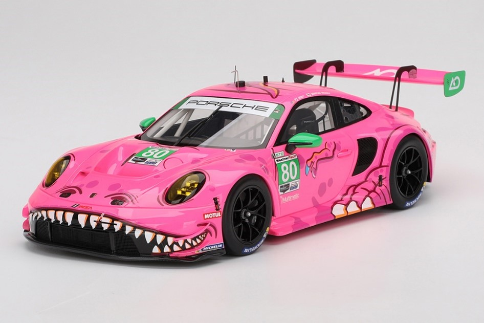 TOP SPEED 1/18 ポルシェ 911 GT3 R IMSA Michelin GT Challenge at VIR 2023 #80 AO Racing 【TS0589】 (ミニカー)