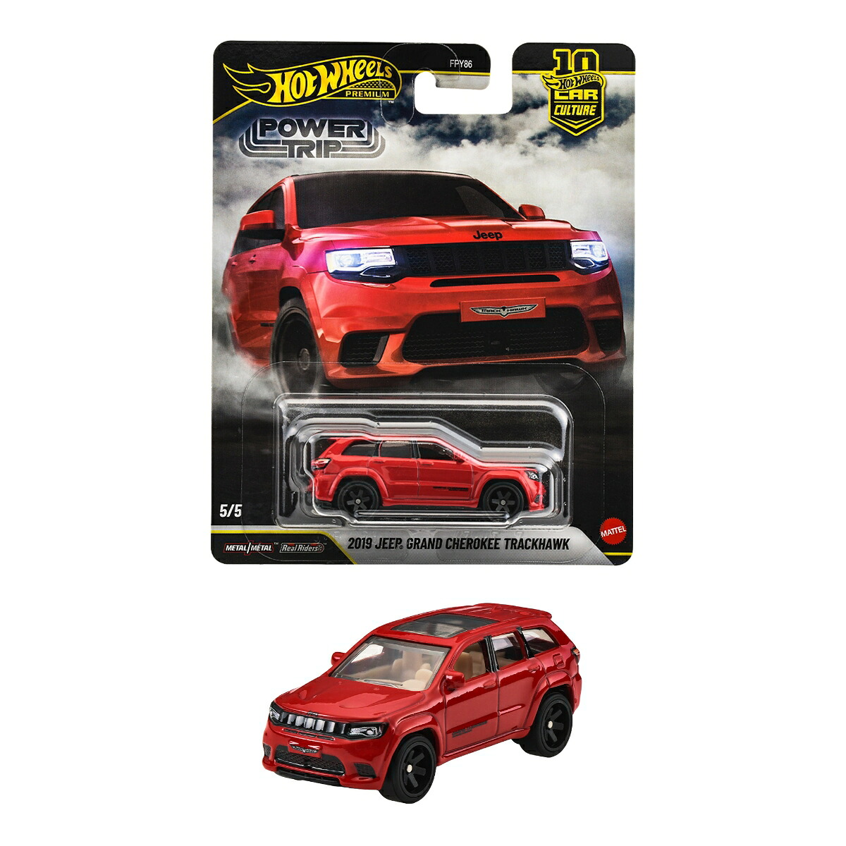 ホットウィール(HotWheels)カーカルチャーパワートリップ2019ジープグランドチェロキートラックホーク乗り物おもちゃミニカー3歳からレッドJKF28