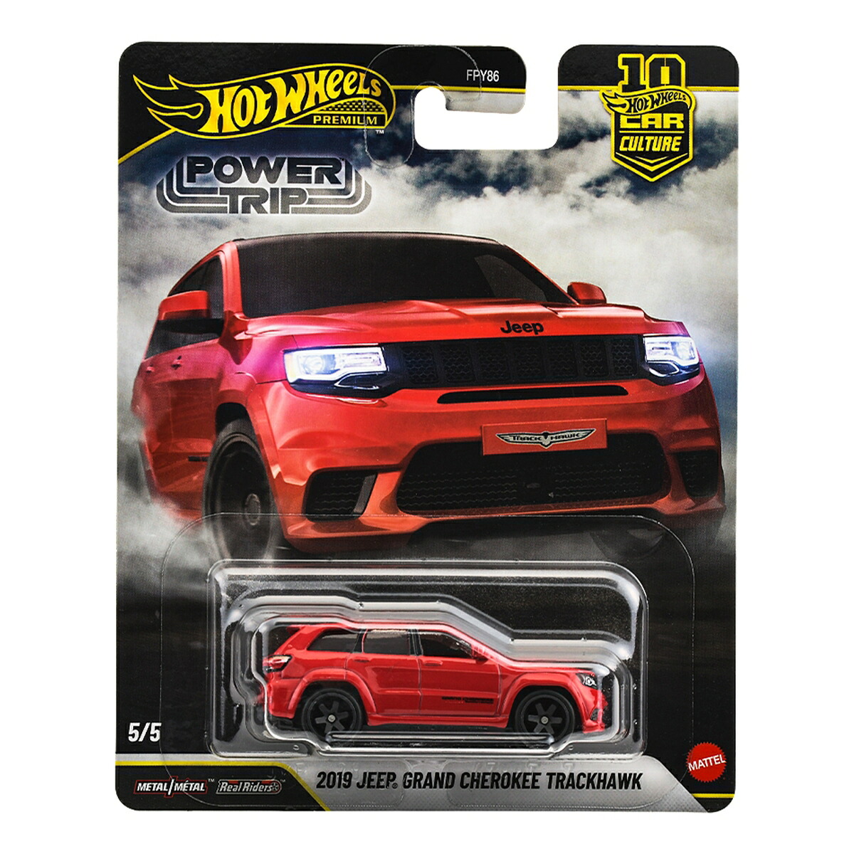 ホットウィール(HotWheels)カーカルチャーパワートリップ2019ジープグランドチェロキートラックホーク乗り物おもちゃミニカー3歳からレッドJKF28