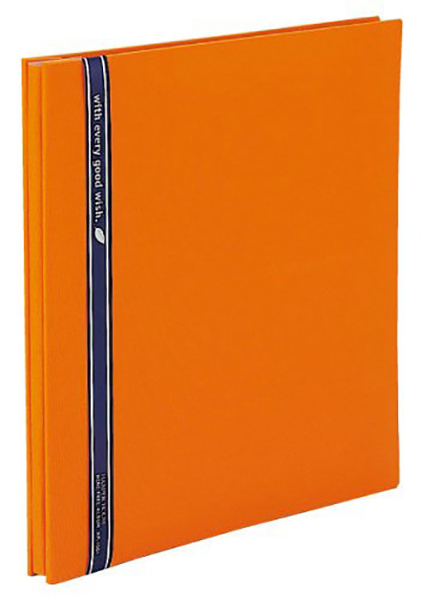 セキセイ アルバム フリー ハーパーハウス ミニフリーアルバム 黒台紙 20ページ 布 オレンジ XP-1001画像