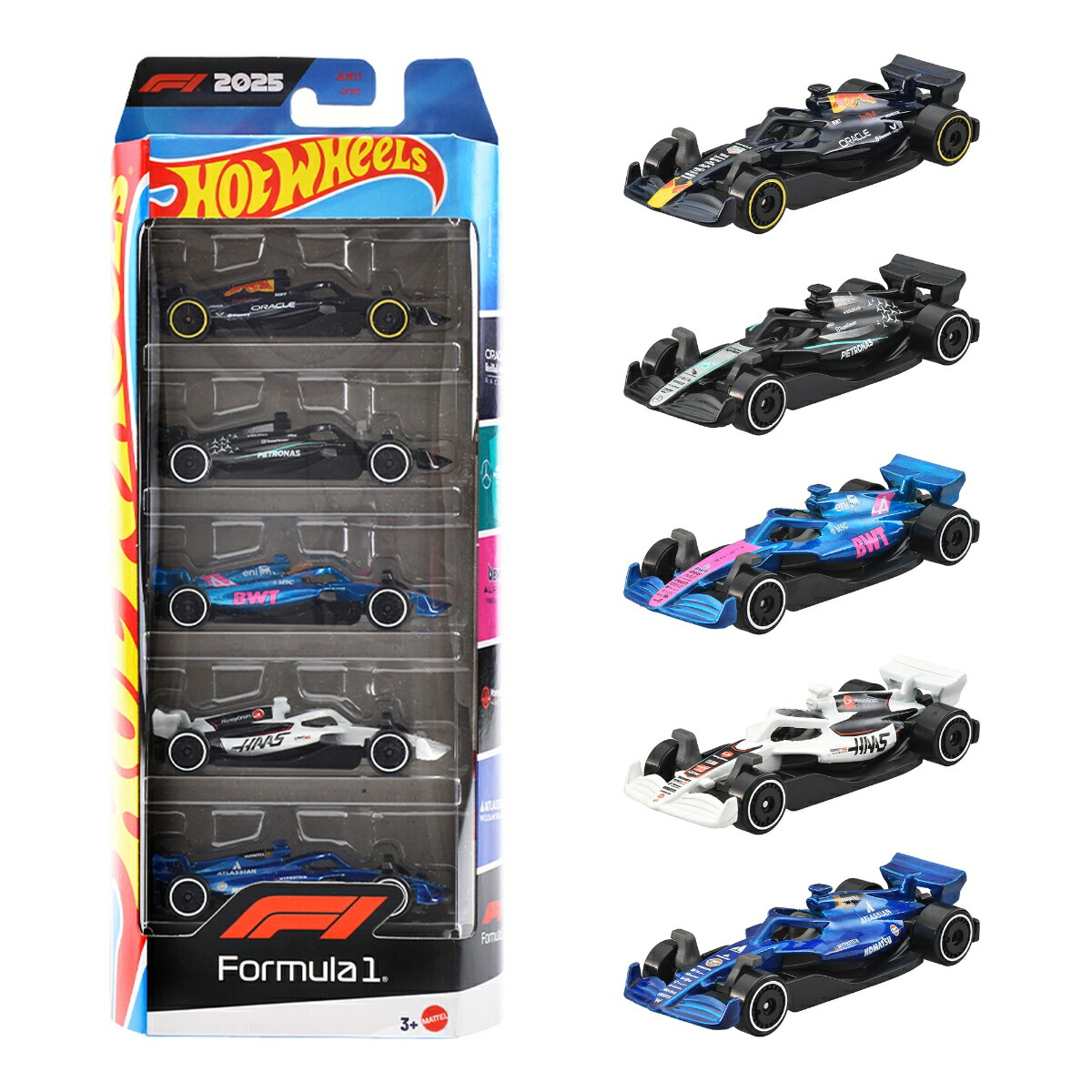 ホットウィール(HotWheels)ベーシックカーF15カーパック乗り物おもちゃミニカー5台入り3歳からマルチJLN11