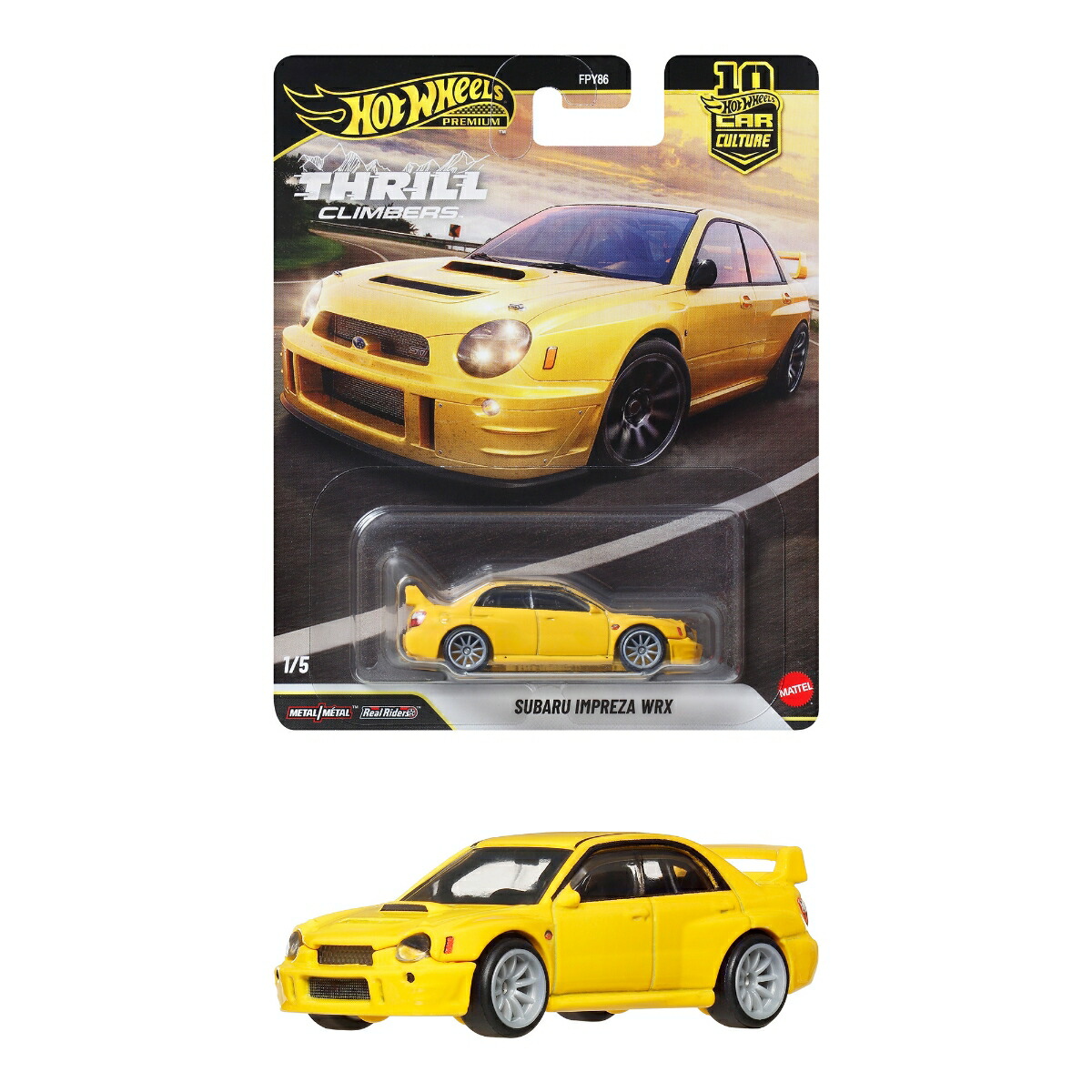 ホットウィール(HotWheels)カーカルチャースリルクライマーズスバル・インプレッサWRX乗り物おもちゃミニカー3歳からオレンジJKF21